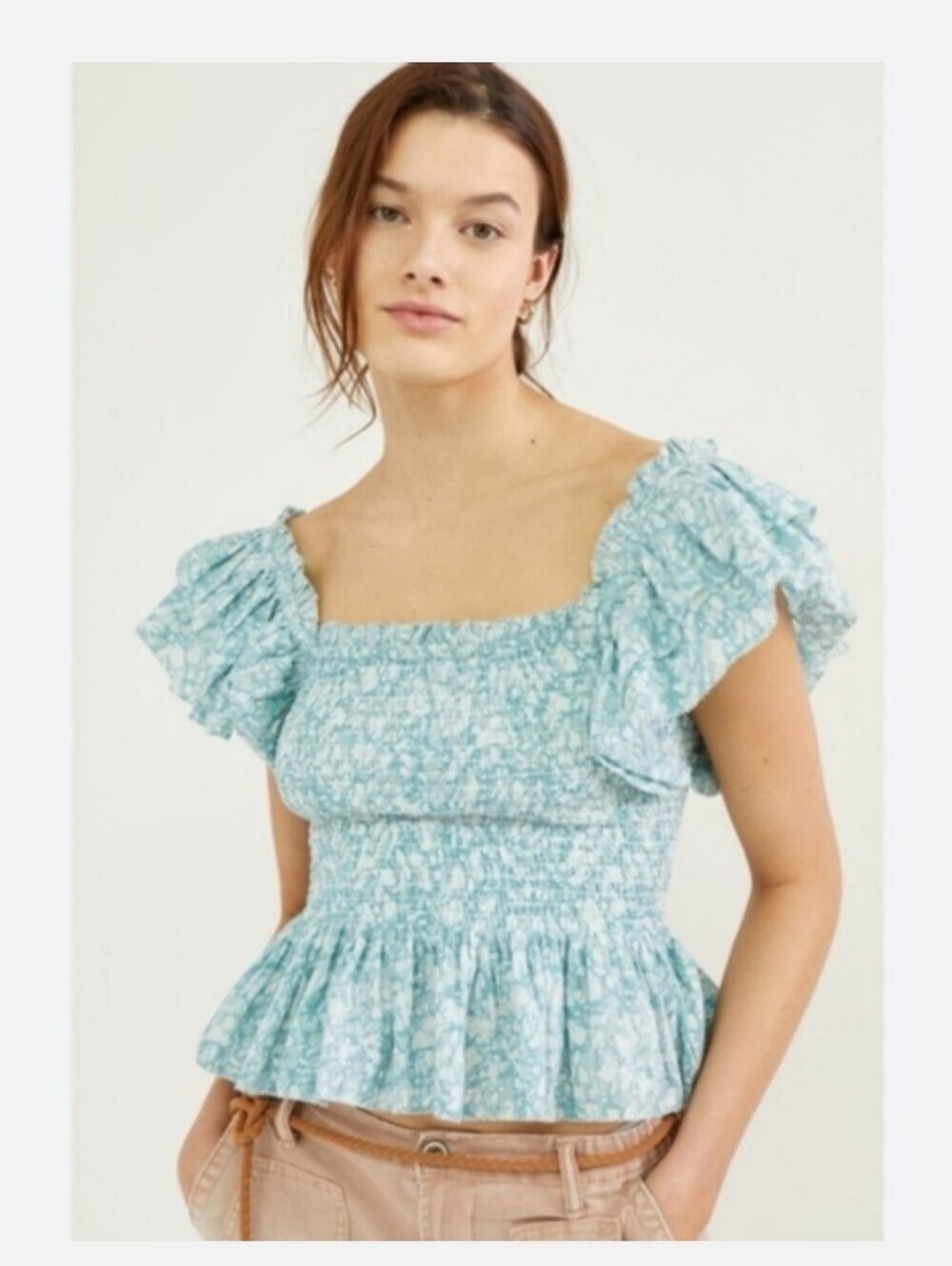 Love The Label Smocked Top XL NWT